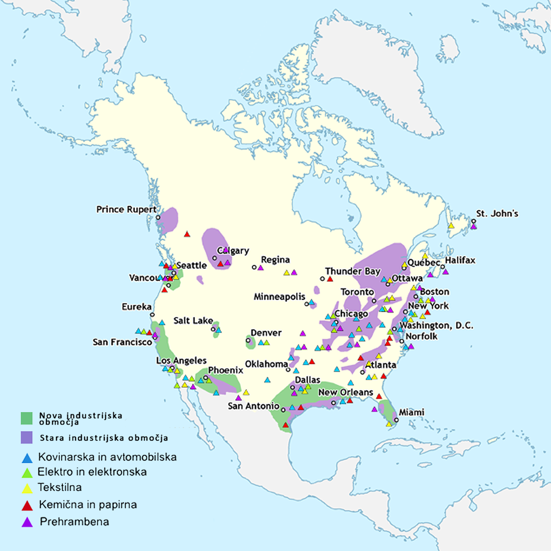 Razporeditev industrije v Severni Ameriki