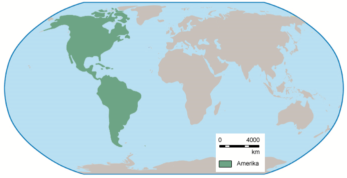 Lega Amerike na zemljevidu sveta